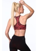 Coral sports top with geometric shapes MR15501 - Online store - Boutique